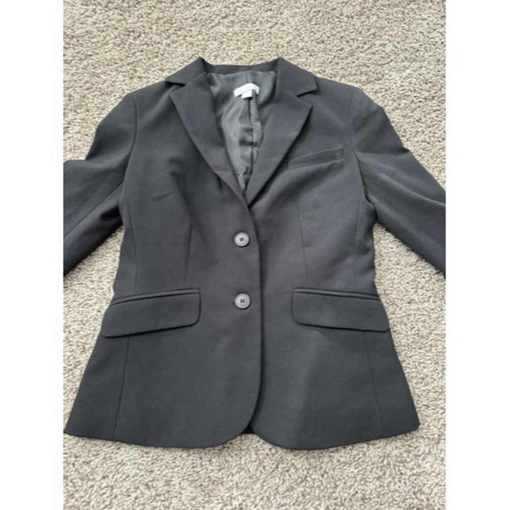 New York & Company Women Black Blazer Two Button Size 0 Jacket Career Wear - Picture 5 of 11